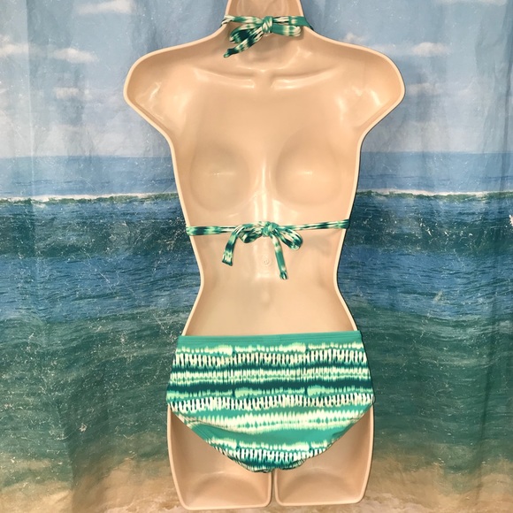EUC 💚 OLD NAVY | Green + White Swim Bikini - Picture 3 of 8